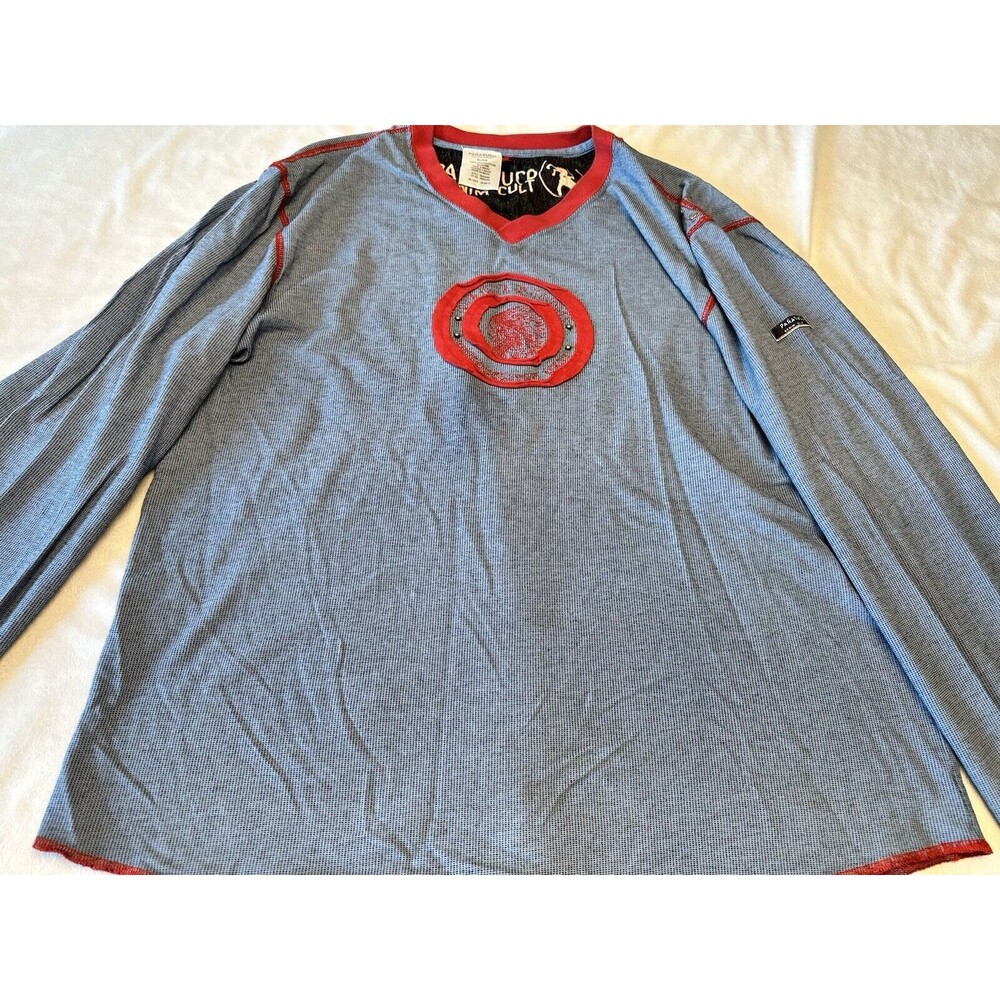 Parasuco Men's Long Sleeve Shirt-Blue/Red-Size XL
